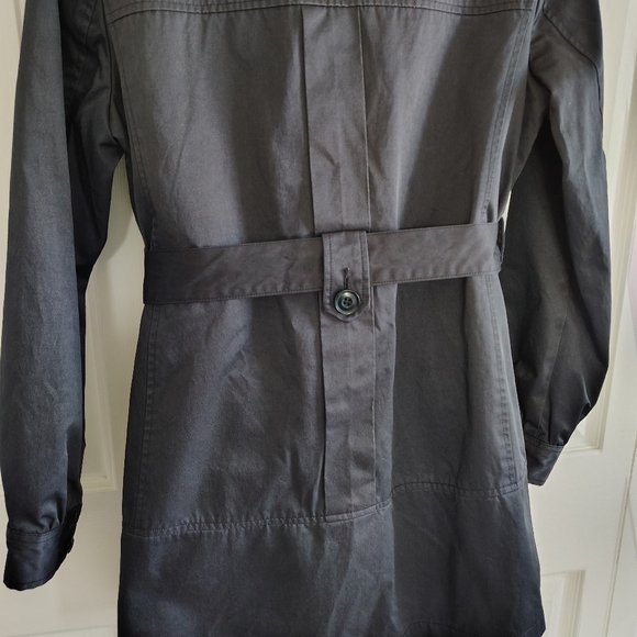 DKNY Black Trench Coat Classic M - Picture 6 of 12